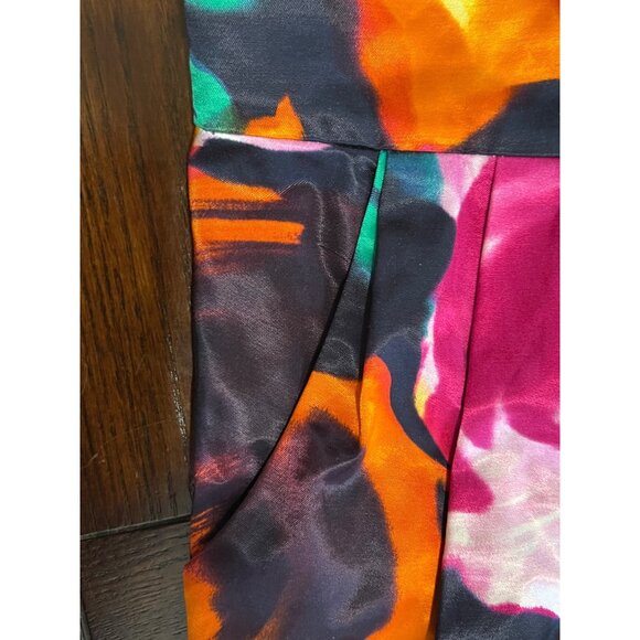 St. John Floral Dress Watercolor Sleeveless Pencil Sheath Lined Silk Pockets 6 - Picture 9 of 13